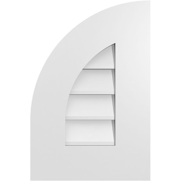 Ekena Millwork Quarter Round Top Left Surface Mount PVC Gable Vent w/ 3-1/2"W x 1"P Standard Frame, 12"W x 18"H GVPQL12X1801SN - main
